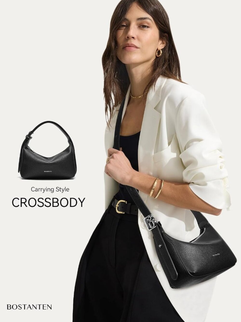 Small Black Purse for Women, Vegan Leather Handbag, Trendy Shoulder Bag